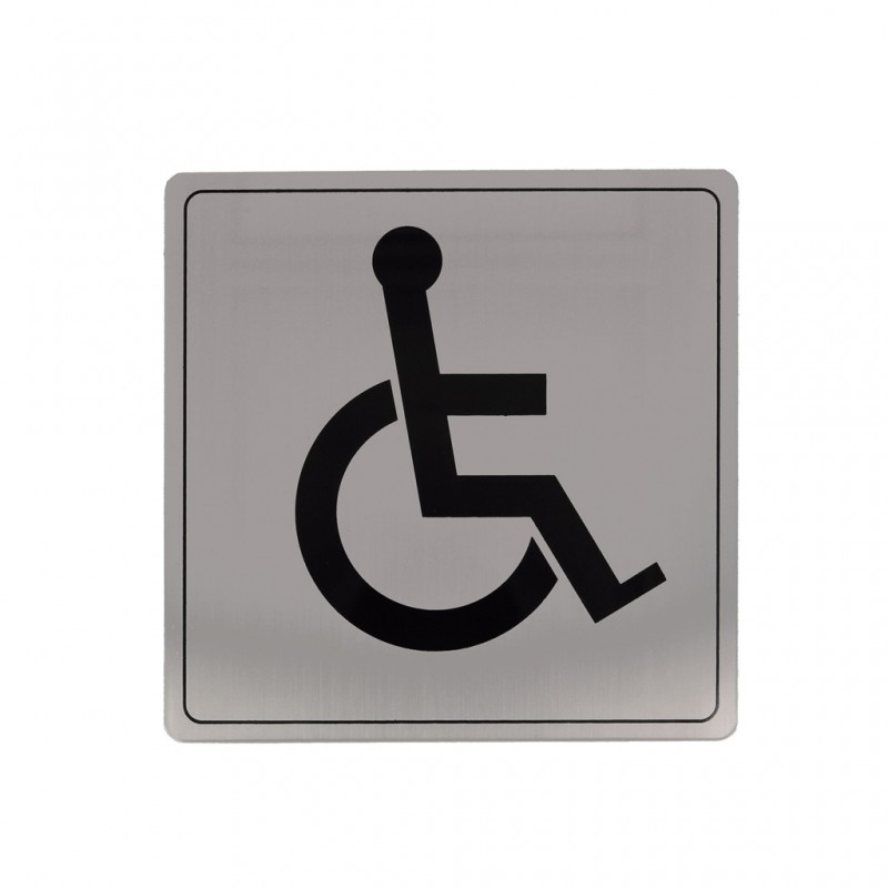 DISABLED WHEELCHAIR SIGN 140x140 INOX SIGNS